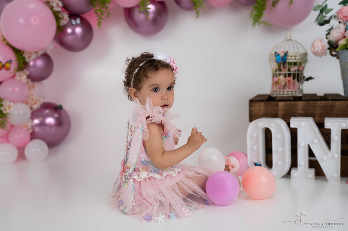 first year photographer
cake smash photography
Girl 1st birthday in the studio
smash cake butterfly decor idea
Vanessa Trettel Photography
pink balloon garland
baby photographer in CT