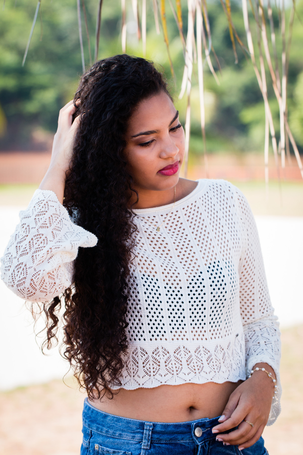 Um olhar tao centrado para que foce bem fotografada para seu book de 15 anos