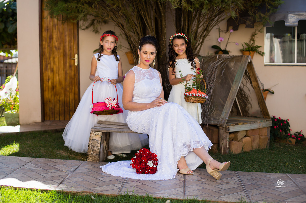 buquê de flores, Noiva, Dama de honra