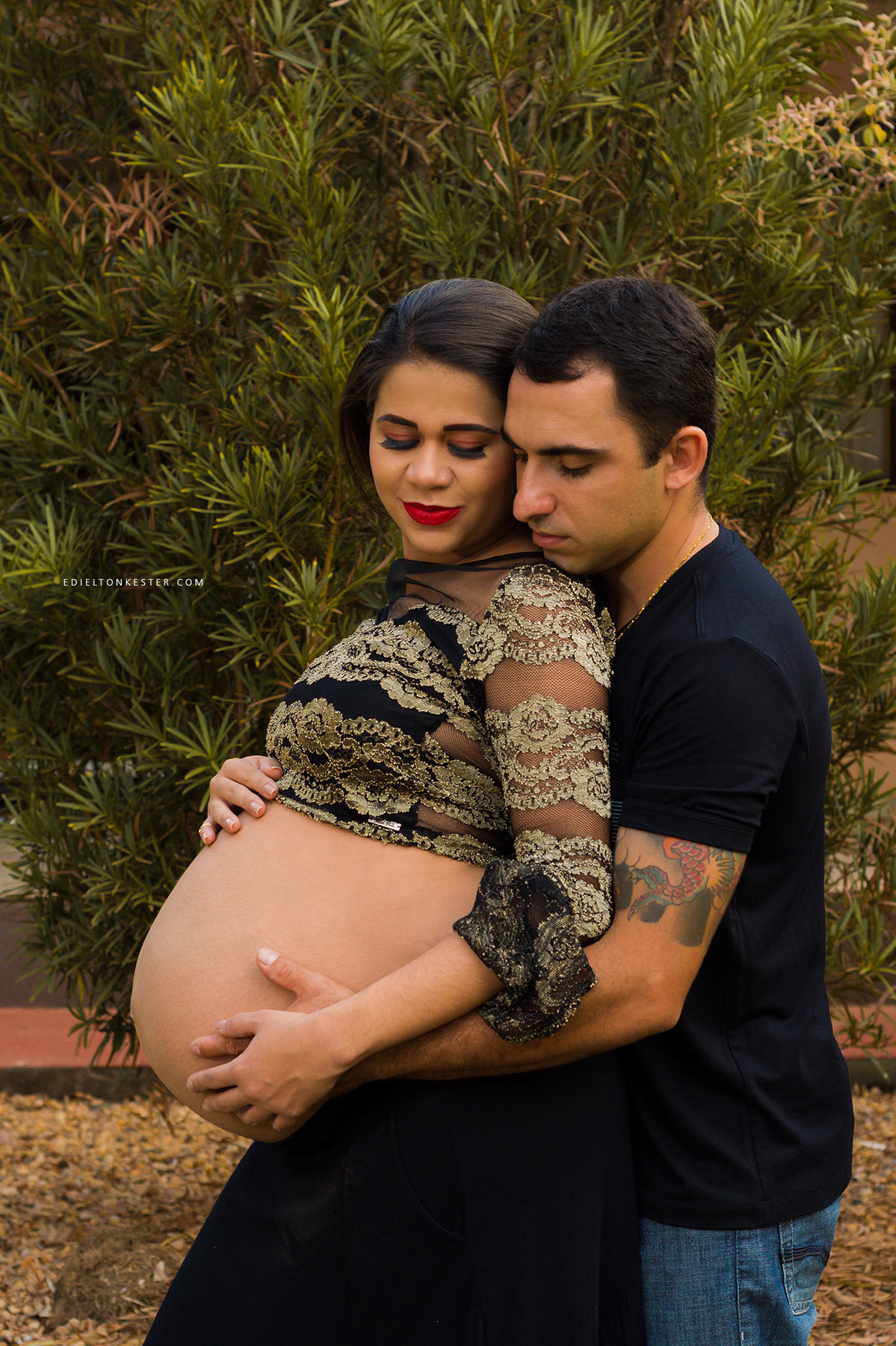 ensaio de gestante com pai e mae