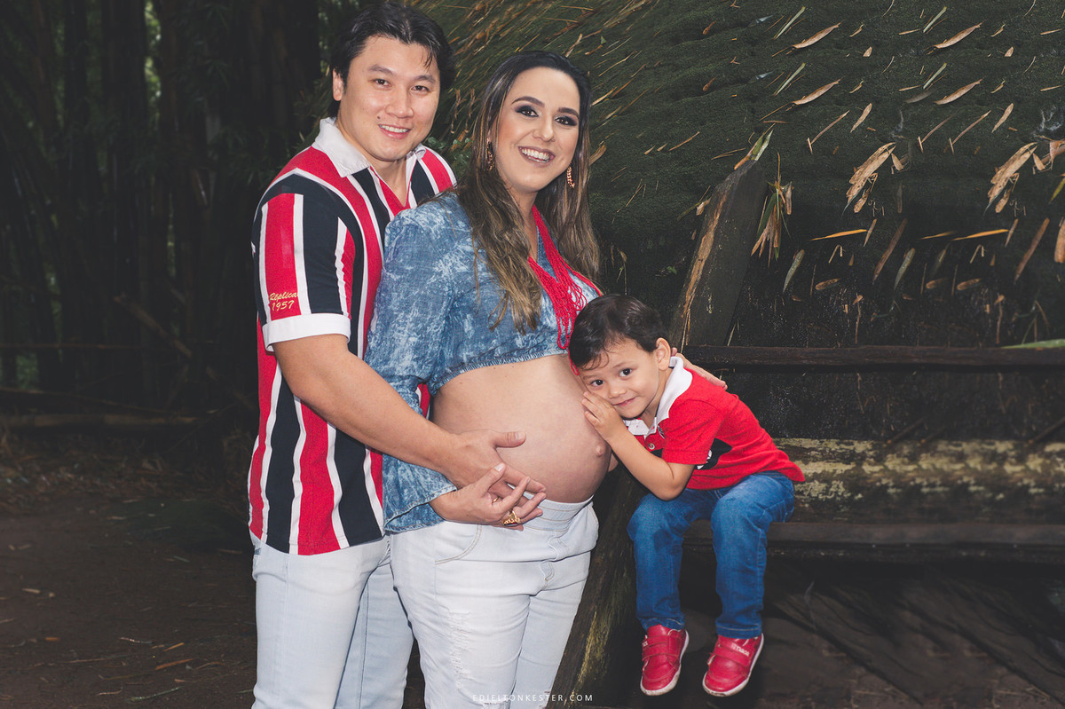 ensaio de gestante com familia