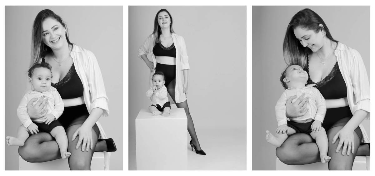 Ensaio em Suzano, Fotografia de Amamentação em Suzano, Ensaio Mãe e Filho(a) em Preto e Branco Ensaio diferenciado mostrando a conexão de mãe e filho