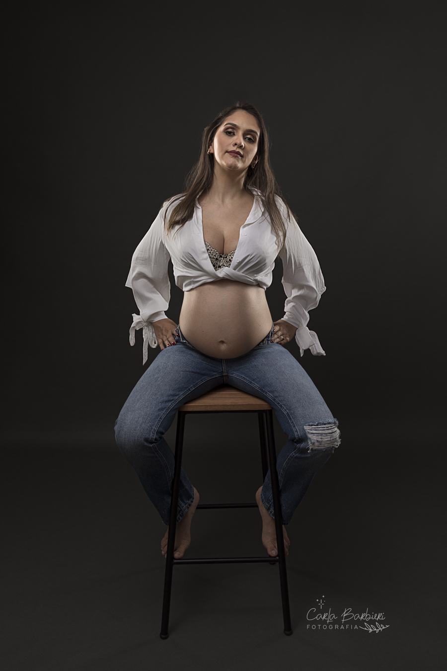 foto-gestante-sutiã-renda