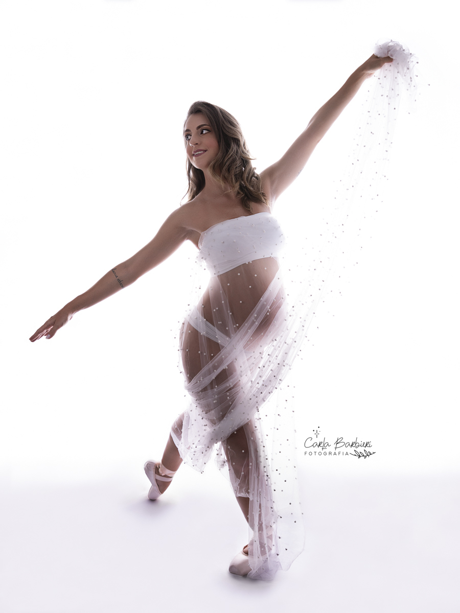 ensaio de professora de ballet grávida