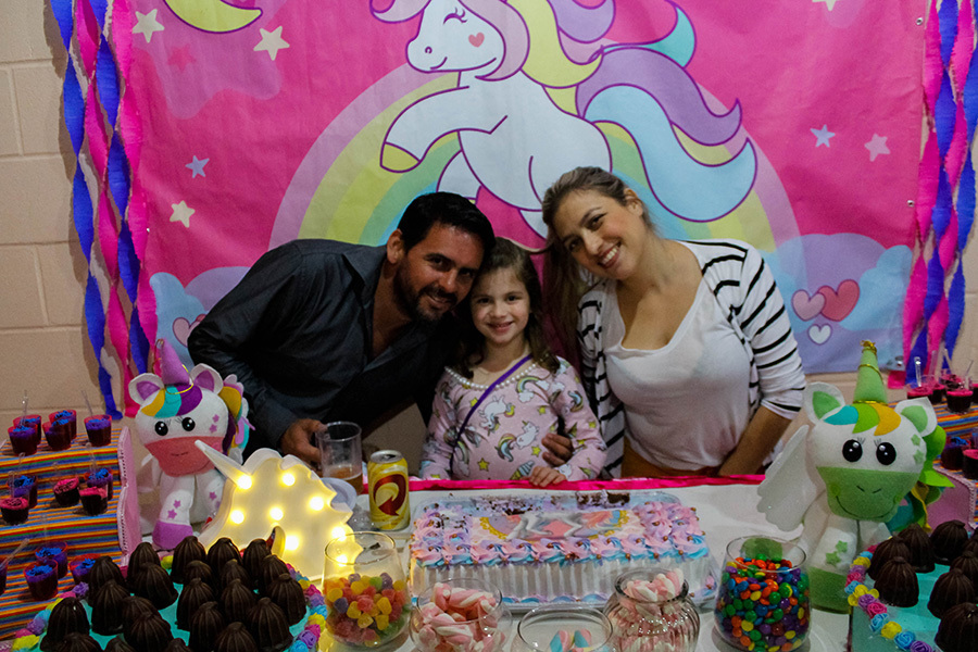 aniversariante com os pais