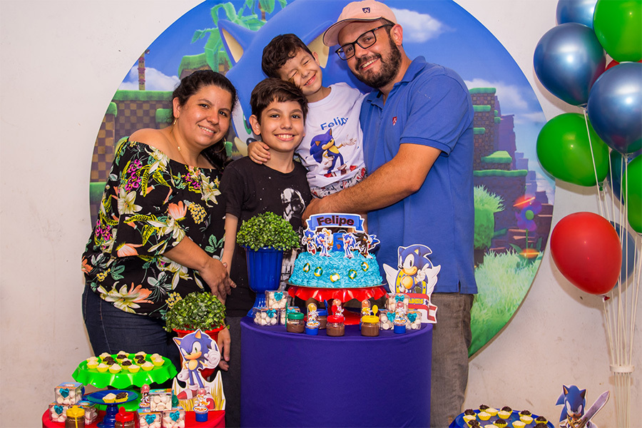 Aniversariante com a família
