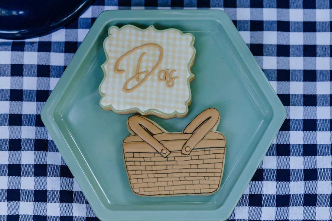 biscoitos decoradoa para festa infantil sobre bandeja em hexano verde