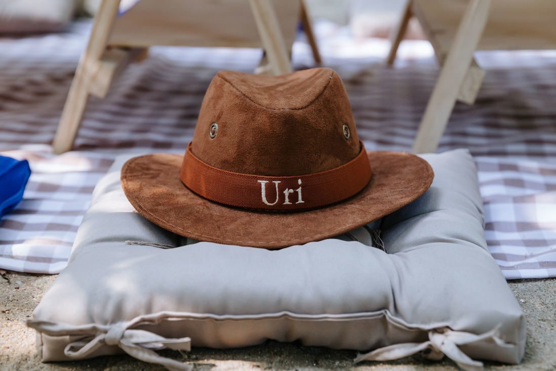 chapeu infantil de cowboy bordado com nome Uri