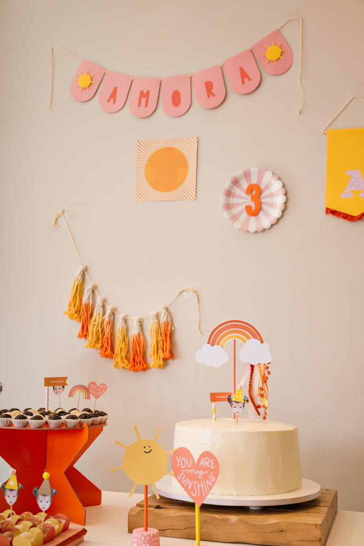 detalhes da decoracao de festa de menina com tema sunshine