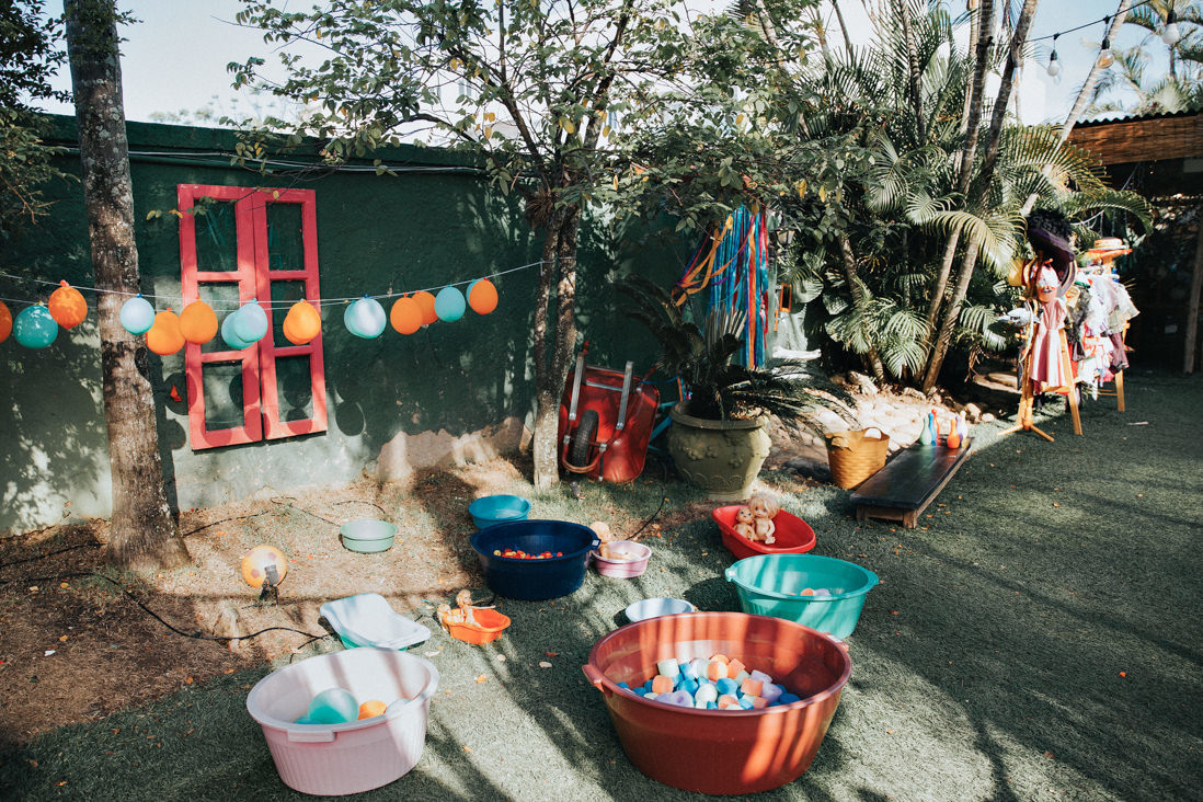 area de brincadeiras com água na casa de festas O quintal no Recreio dos Bandeirantes