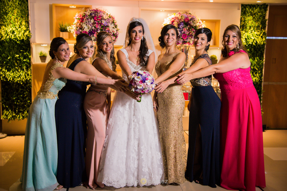 Casamento Vivi e Alex - Casa de Festas Elite Riachuelo - Rio de Janeiro madrinhas
