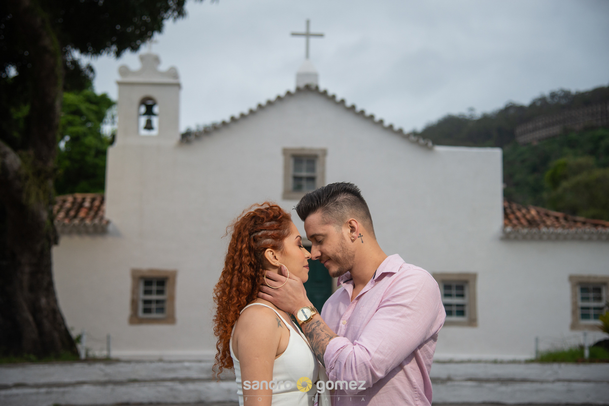 Ensaio pré wedding da Daiane Domingos e do Rafael Moares realizado no Bosque dos Eucalíptos, Parque da Cidade e Igreja de São Francisco Xavier - Niterói - RJ