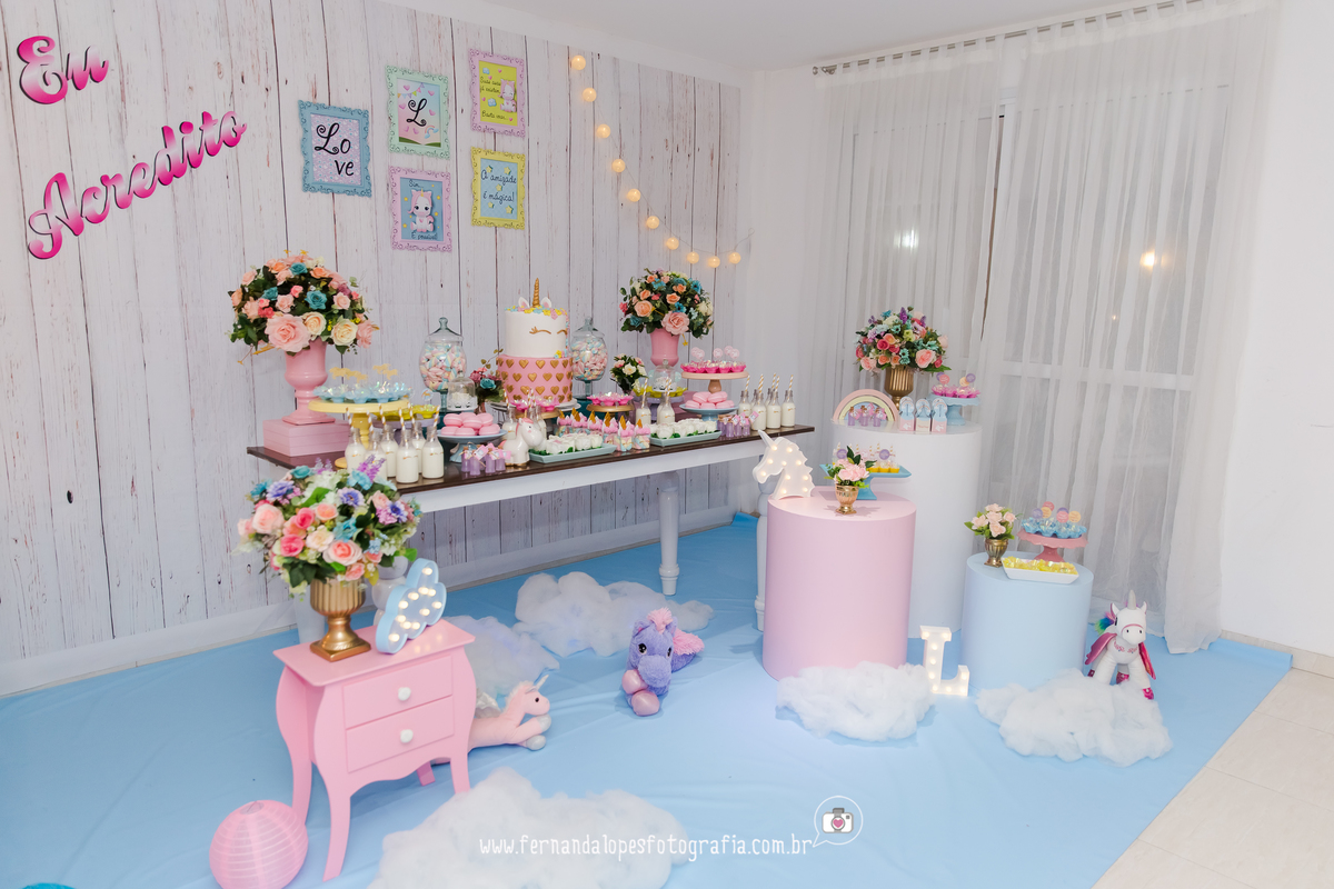 Festa do pijama em casa  no Rio de Janeiro com tema Unicornio