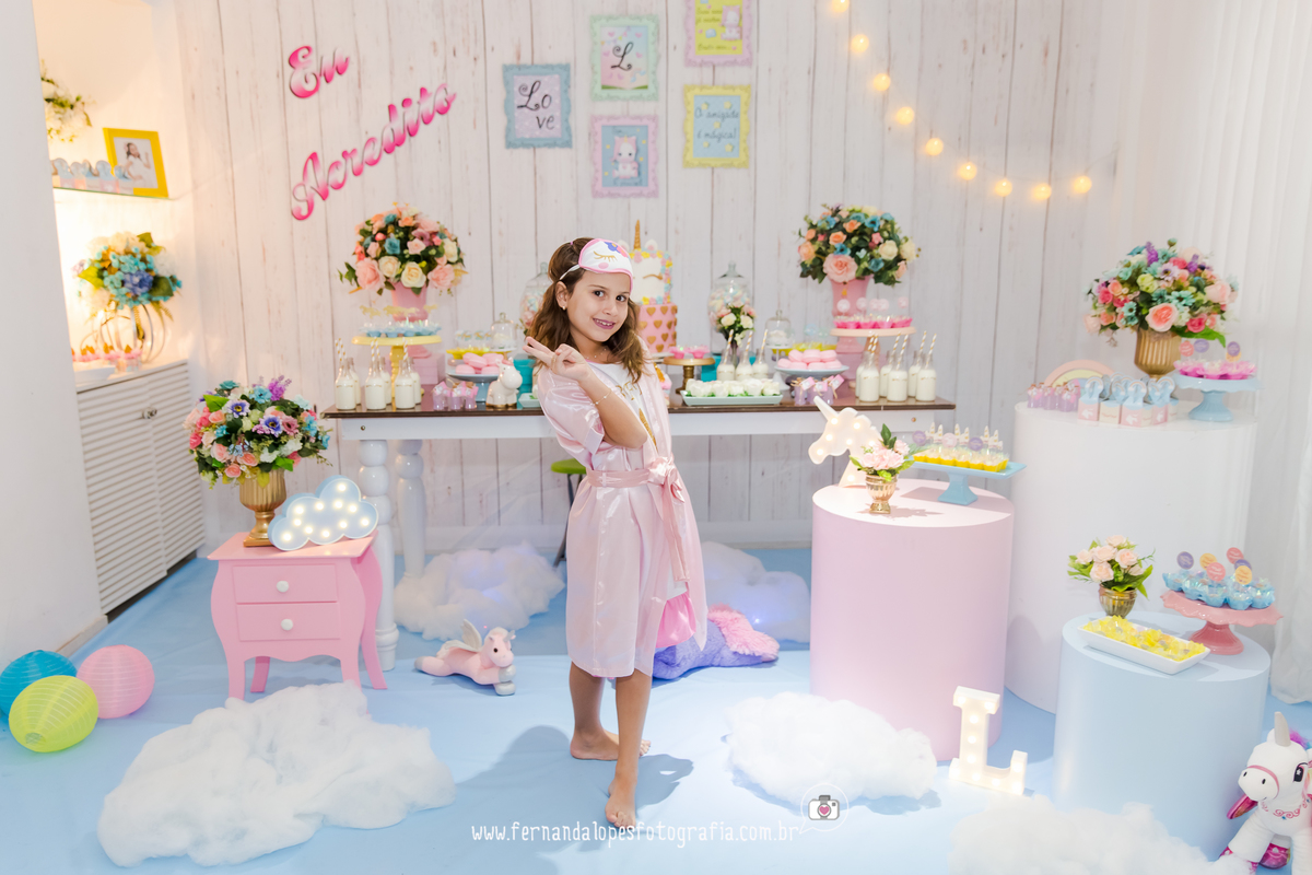 Festa do pijama em casa  no Rio de Janeiro com tema Unicornio