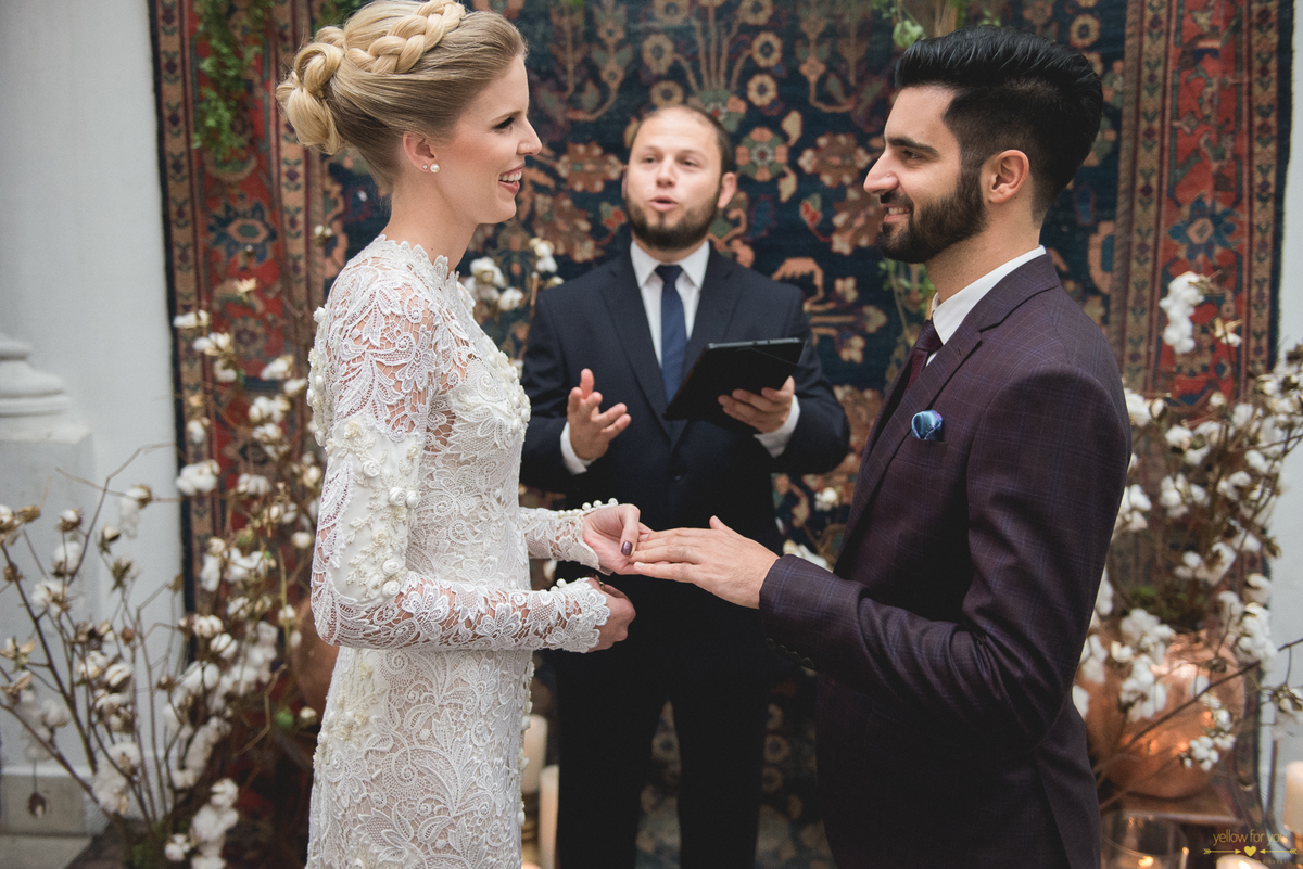 happy bride and groom