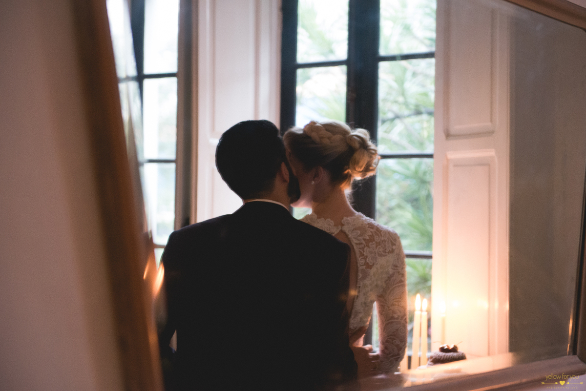 happy bride and groom