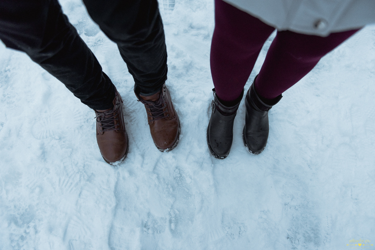 white snow  engagement photo shoot cork ireland