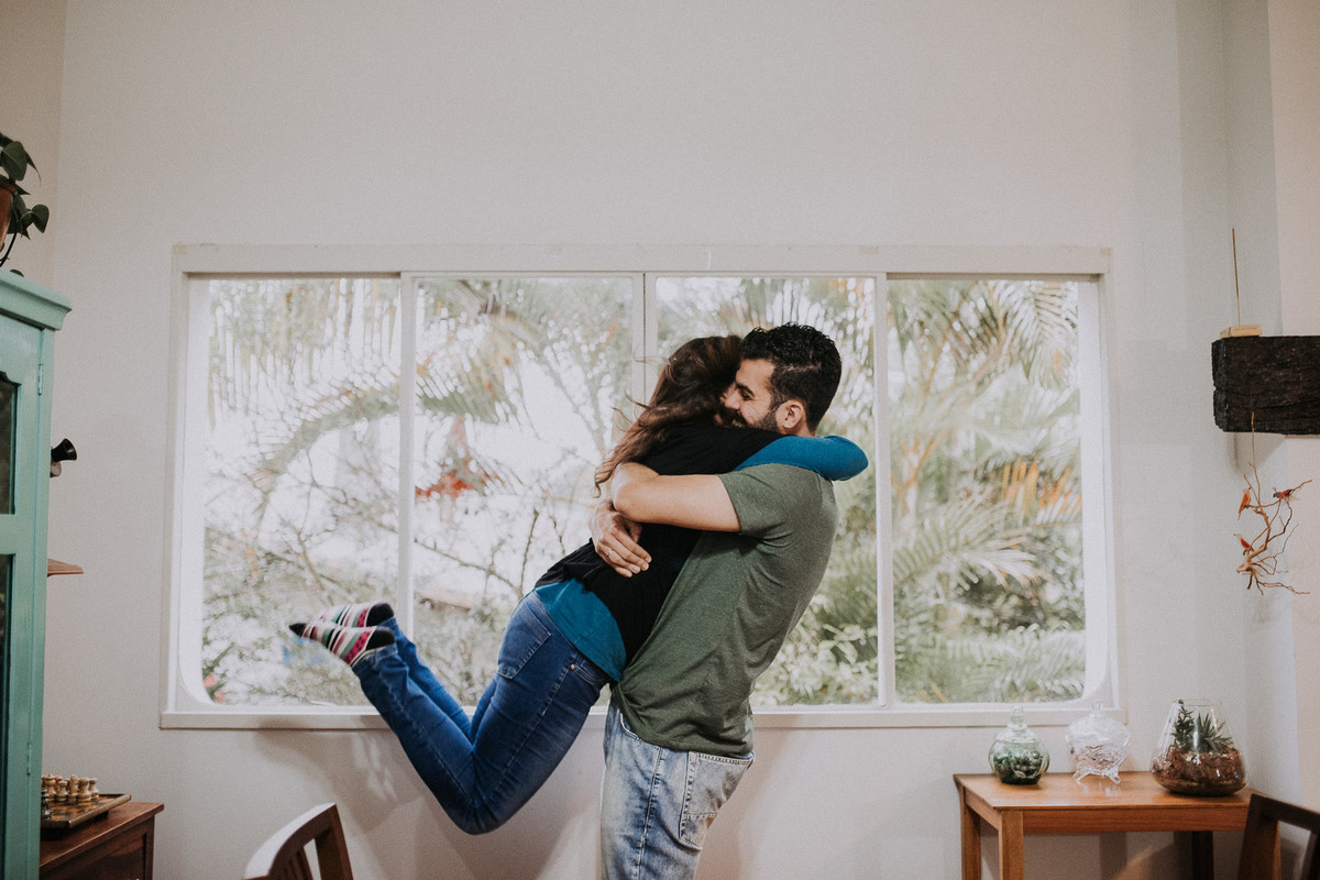ensaio casal em casa