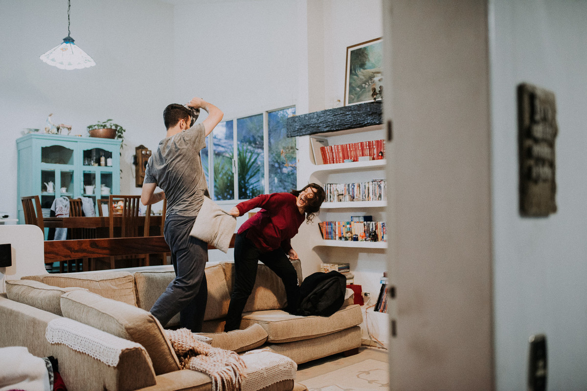 ensaio casal em casa