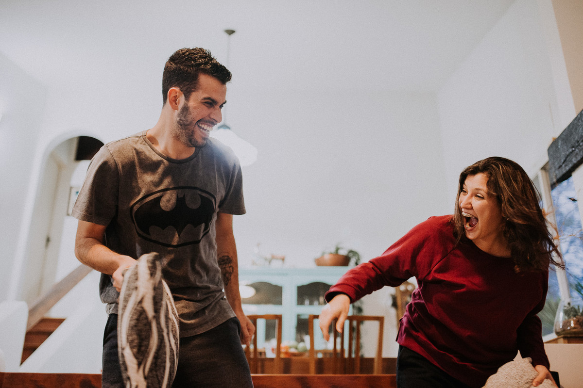 ensaio casal em casa