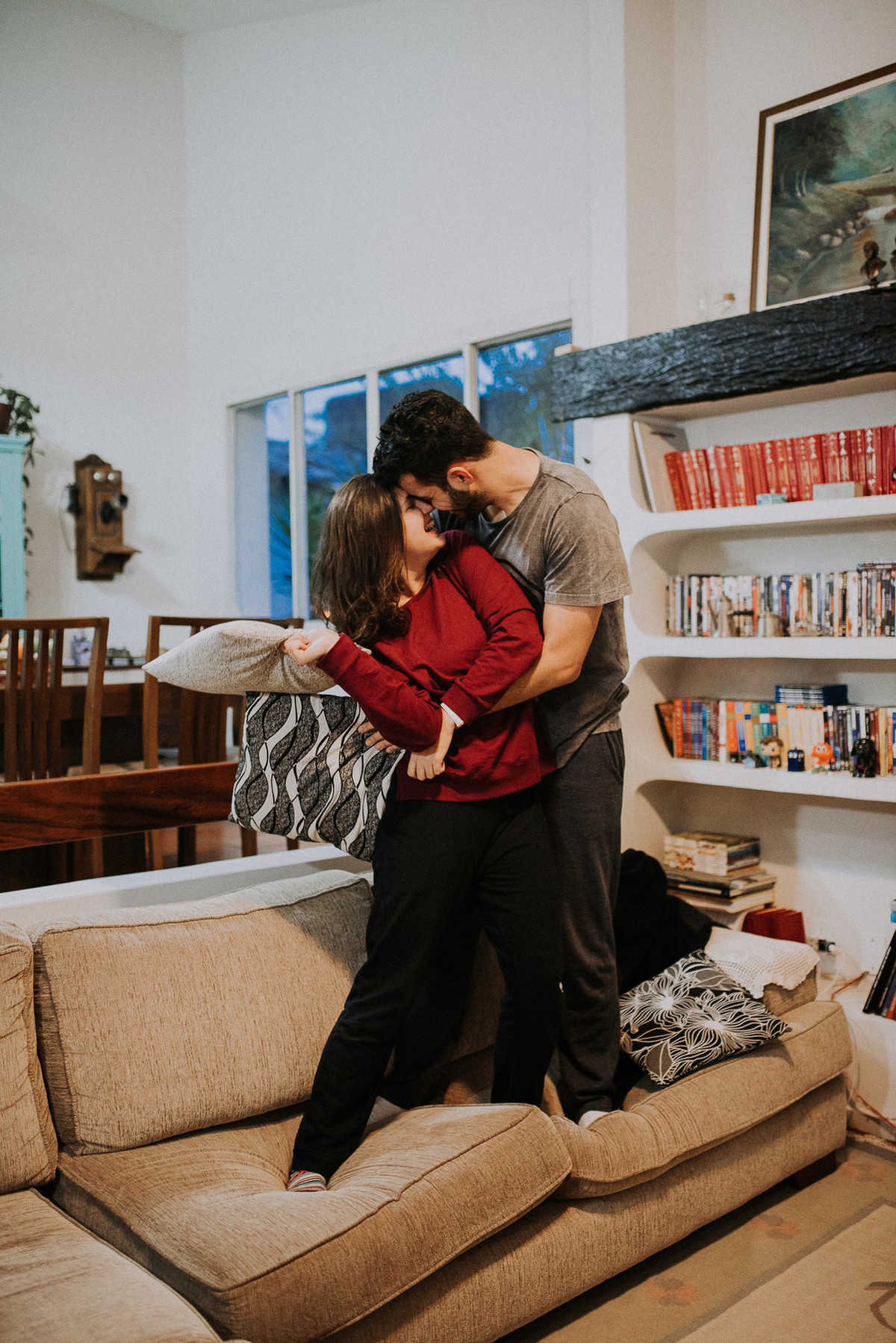 ensaio casal em casa