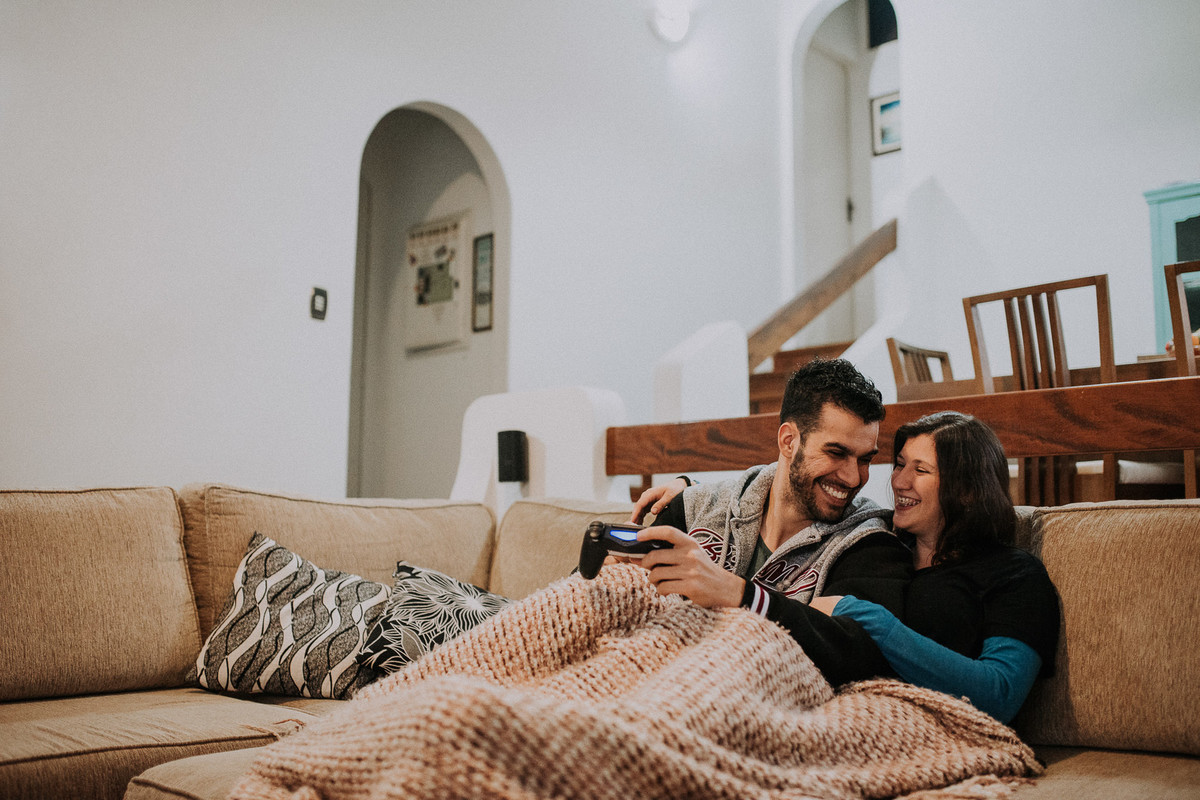 ensaio casal em casa