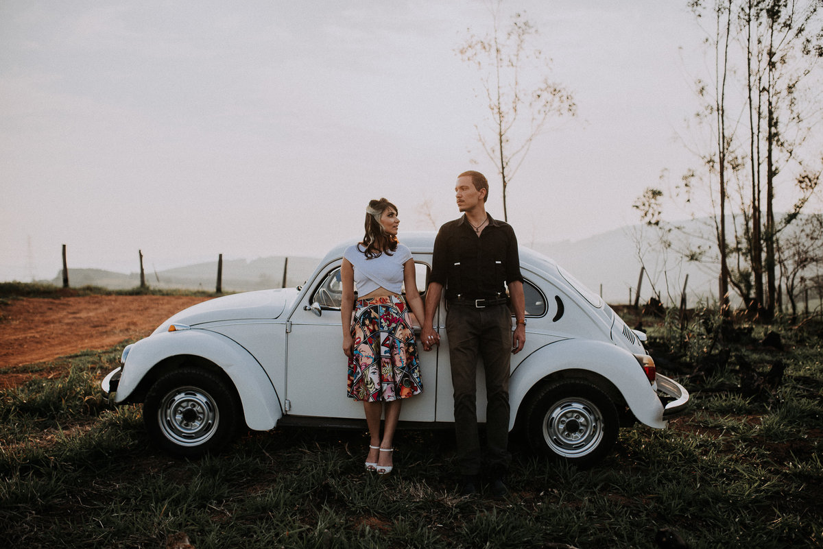 ensaio pre casamento com fusca