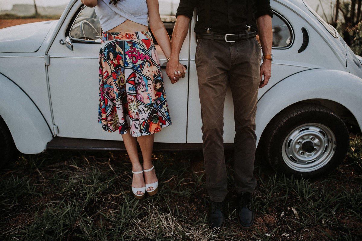 ensaio pre casamento com fusca