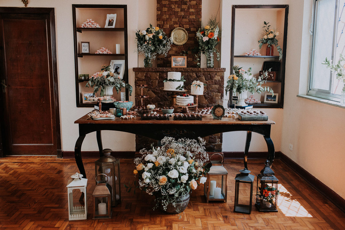 mini wedding decoração