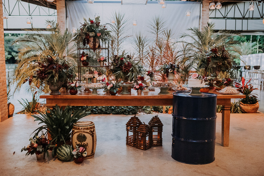 mesa do bolo decoração