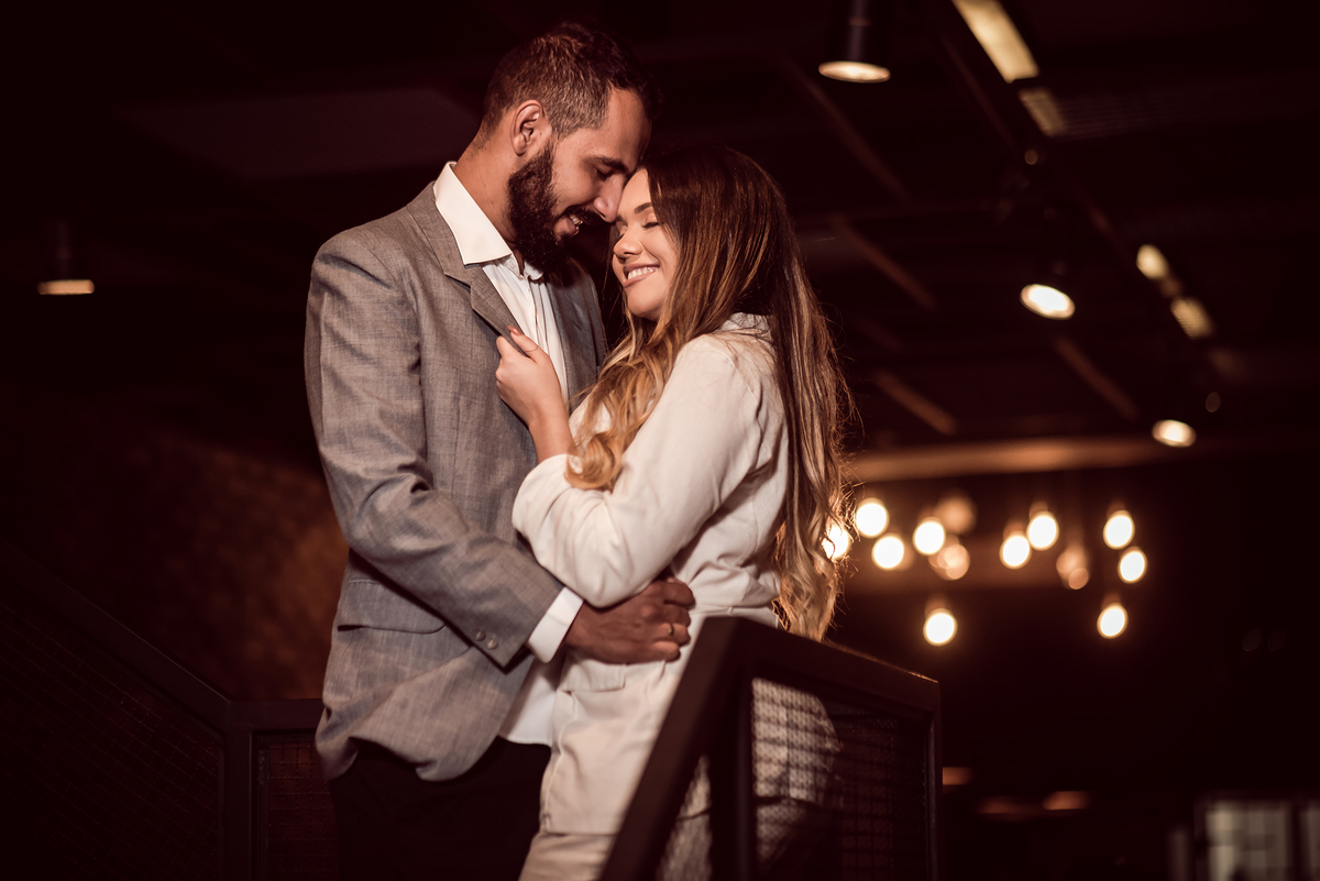 ensaio casal cafeteria