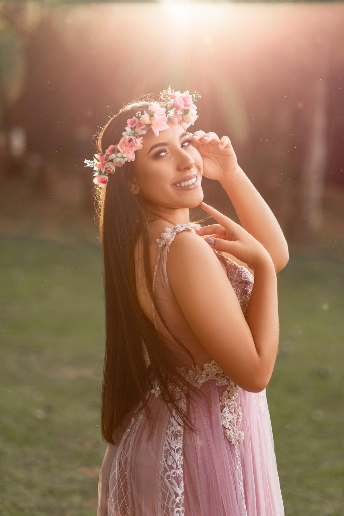 fotógrafa de quinze anos, livros, flores, gramado, Collie de france