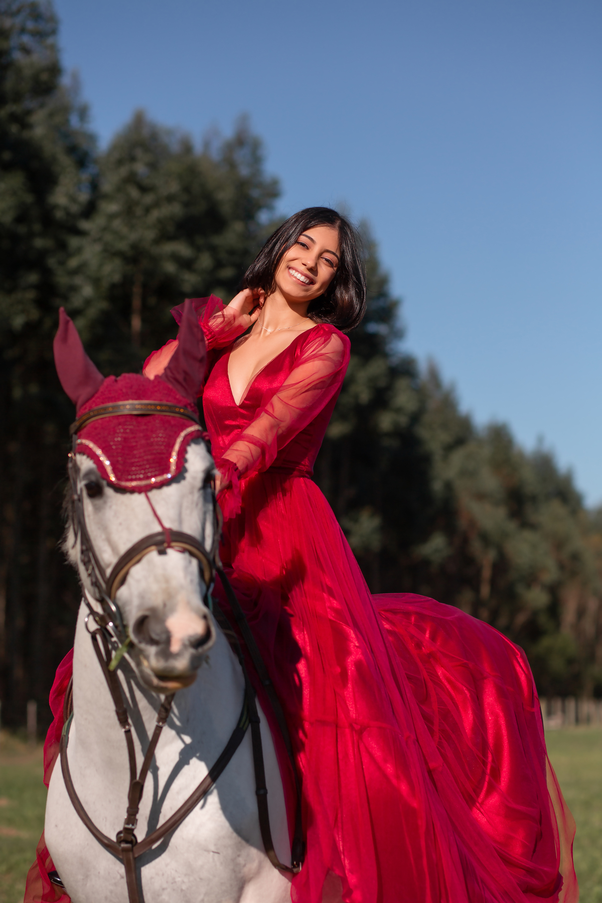 Natureza - Violino - Cavalo - equestre - hipismo - vestido - ararangua - book dos 15 - debutante - 15 anos- debutante - inspiração - floresta - santa catarina - horse - gramado - flor - equestrian - amazonas - lagoa - cavalo branco - Brasileiro de Hipismo
