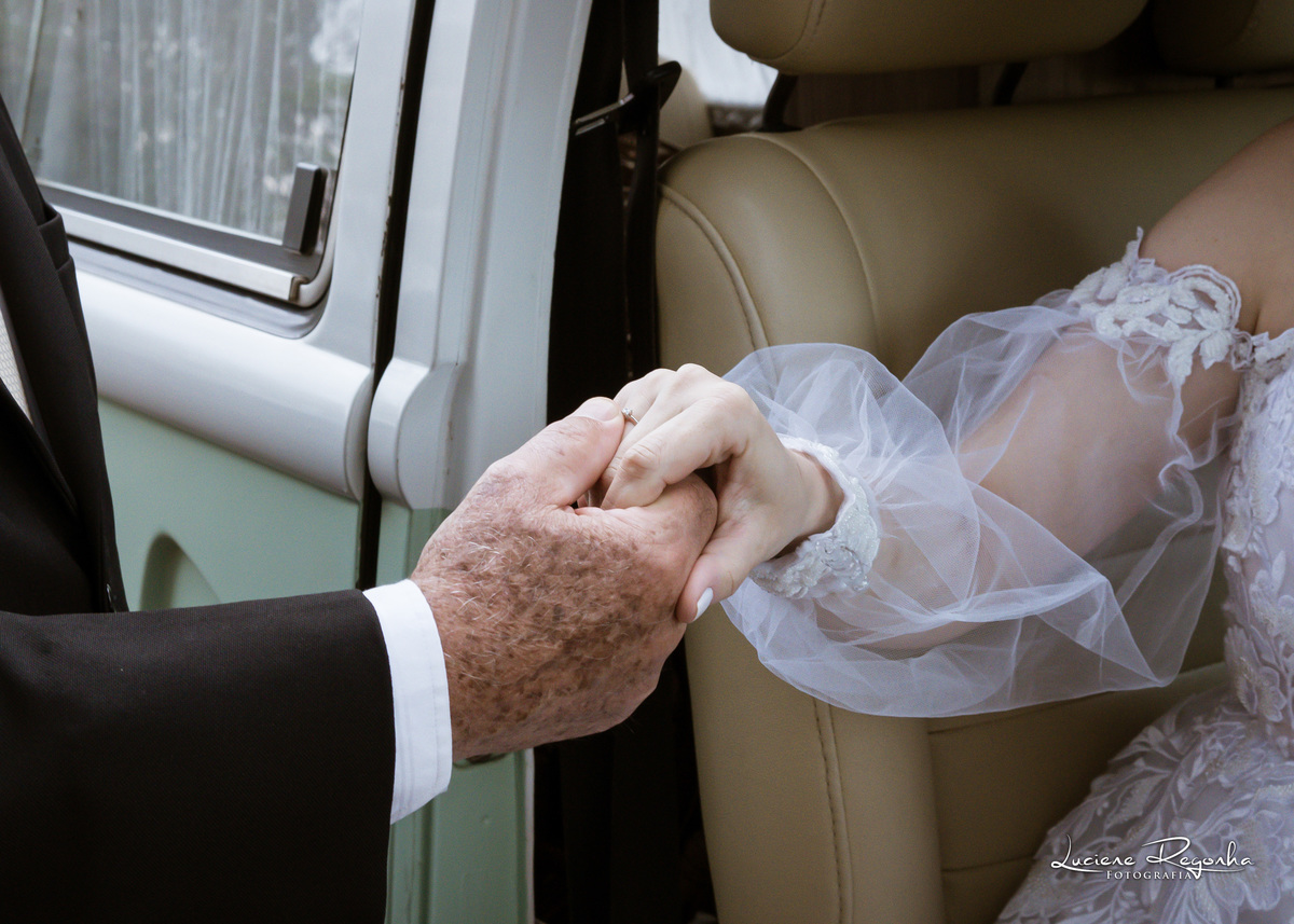 fotografia de noiva com o avô