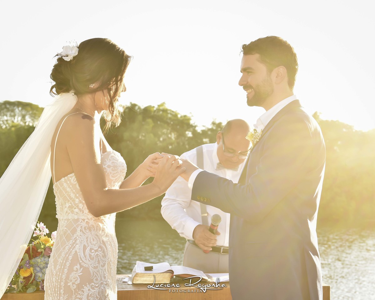 casamento no por do sol