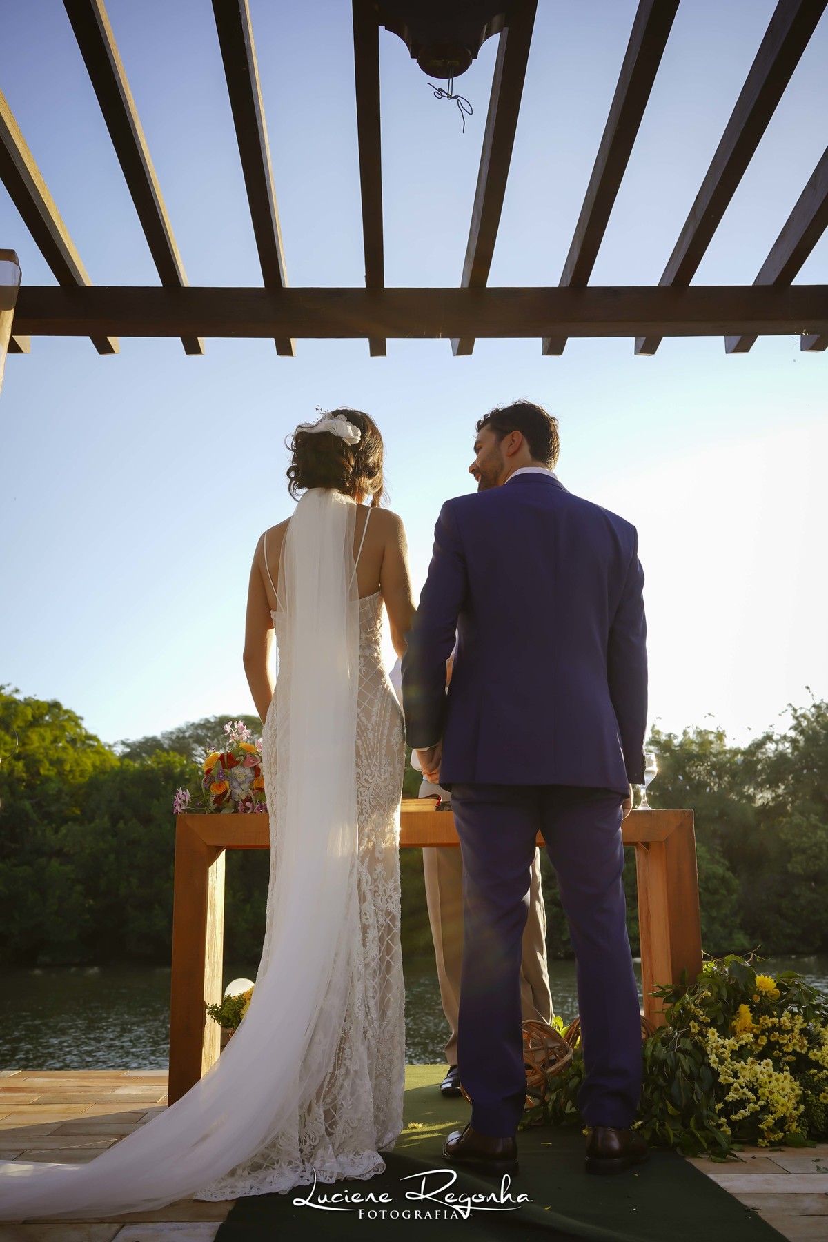 casamento no por do sol