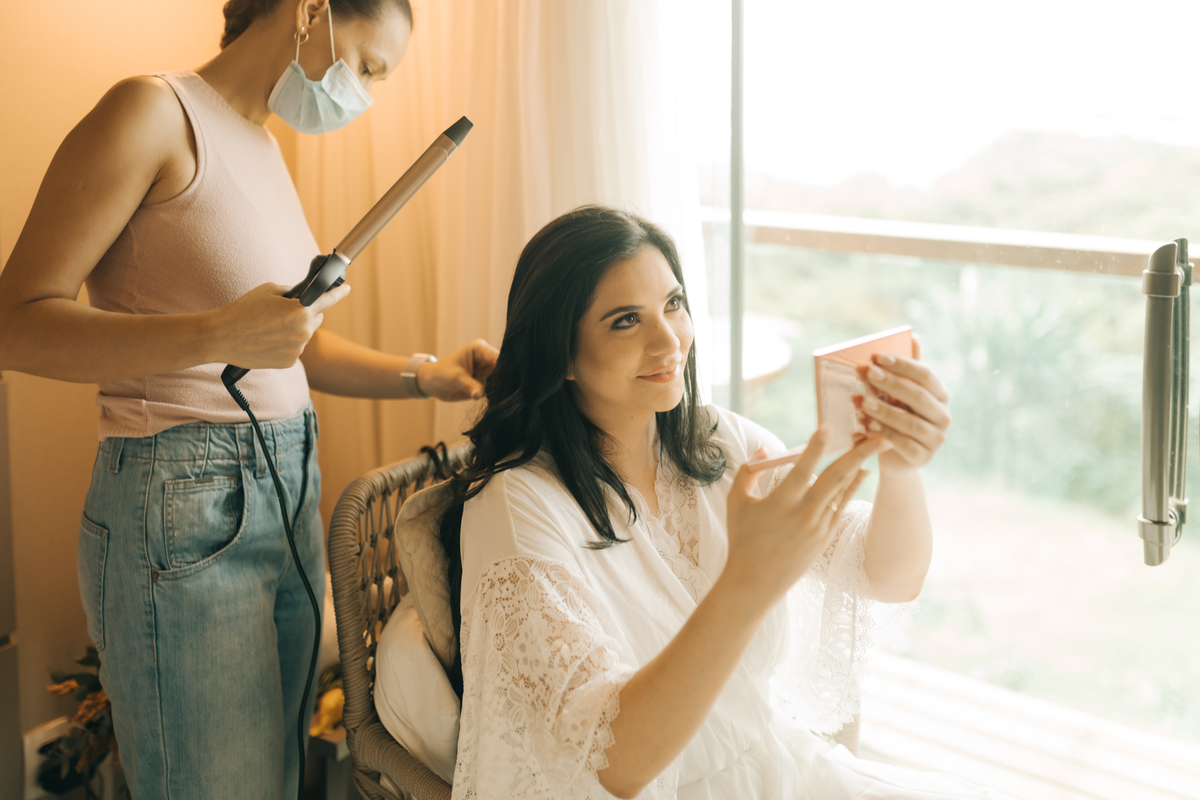 Maquiagem da noiva em Fernando de Noronha.