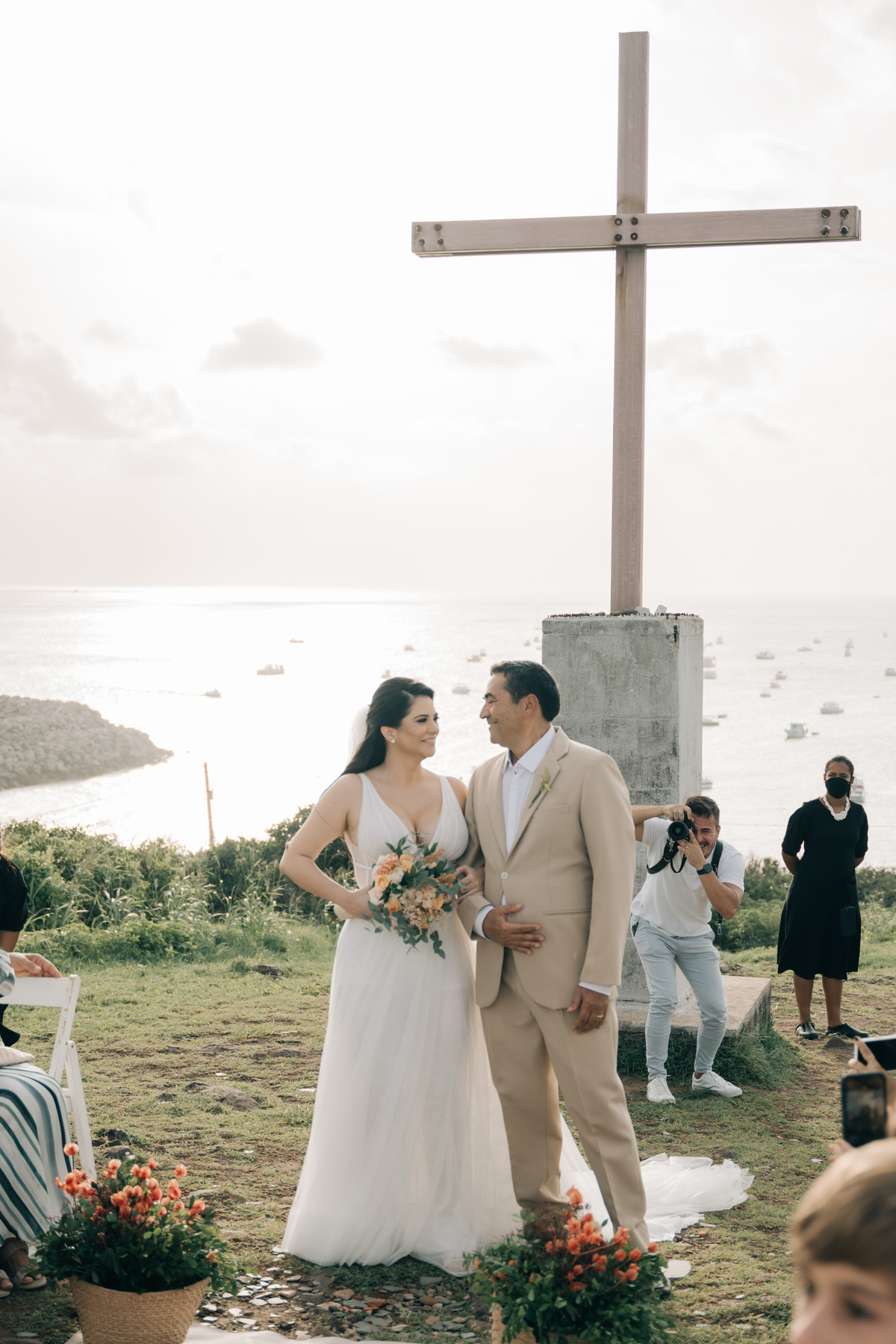 Chegada da noiva em na capela de Fernando de Noronha.