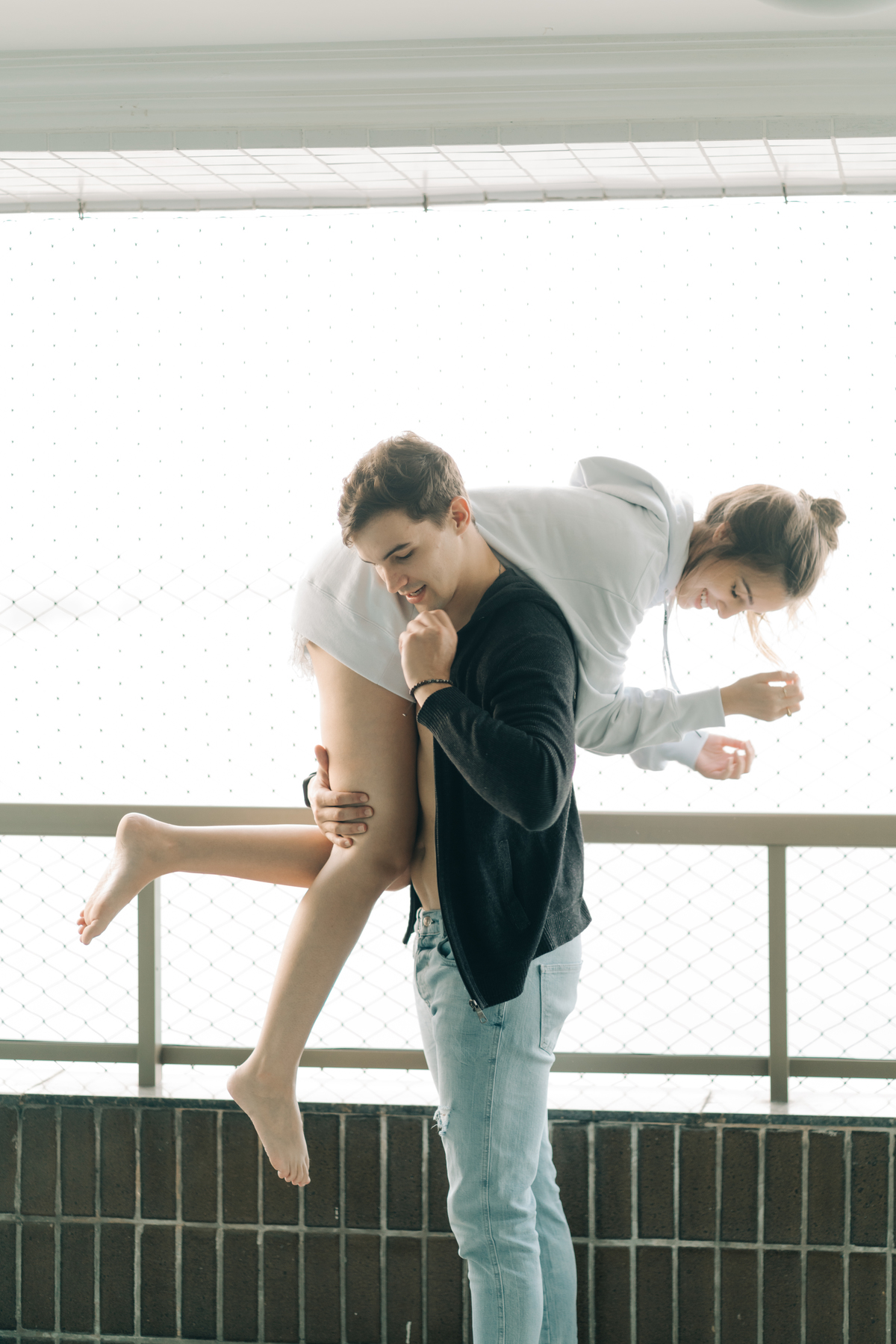 Ensaio pré casamento em casa.