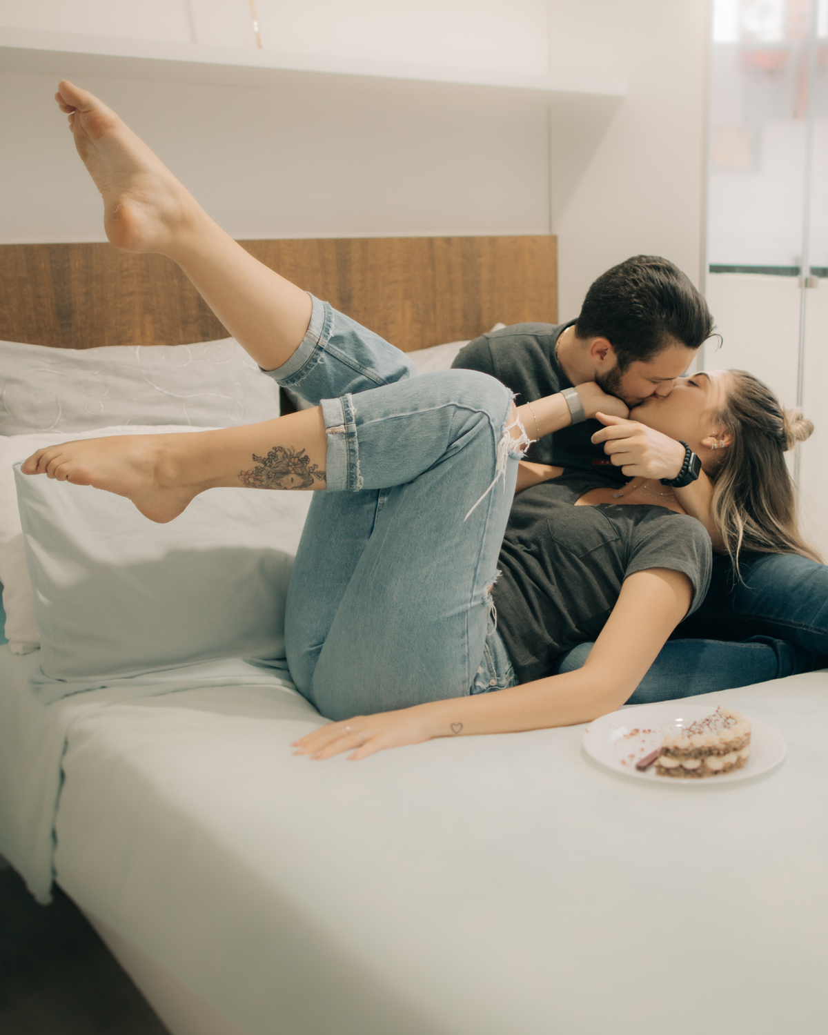 Ensaio de casal em casa.