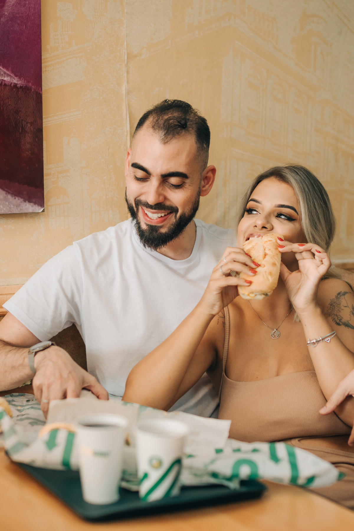 Ensaio de casal na Subway.