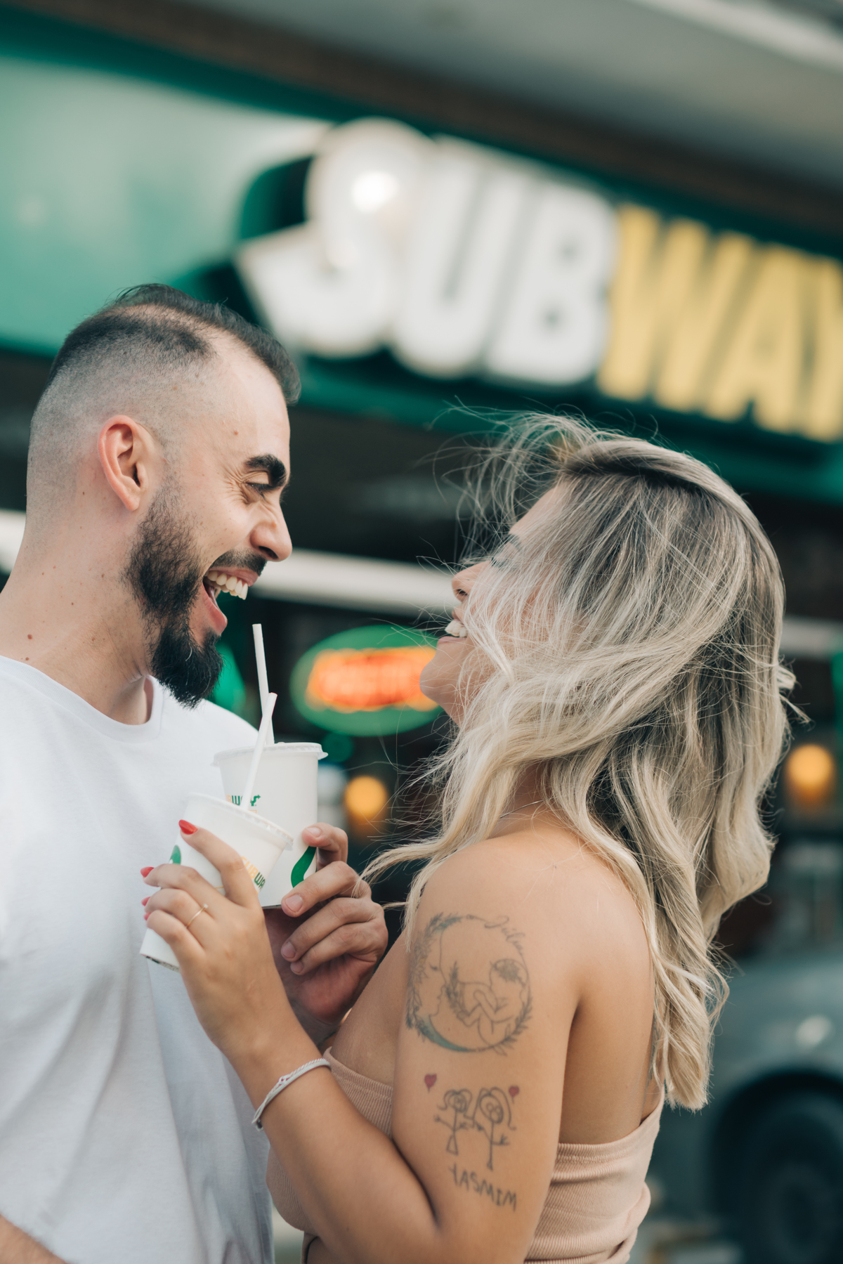 Ensaio de casal na Subway.