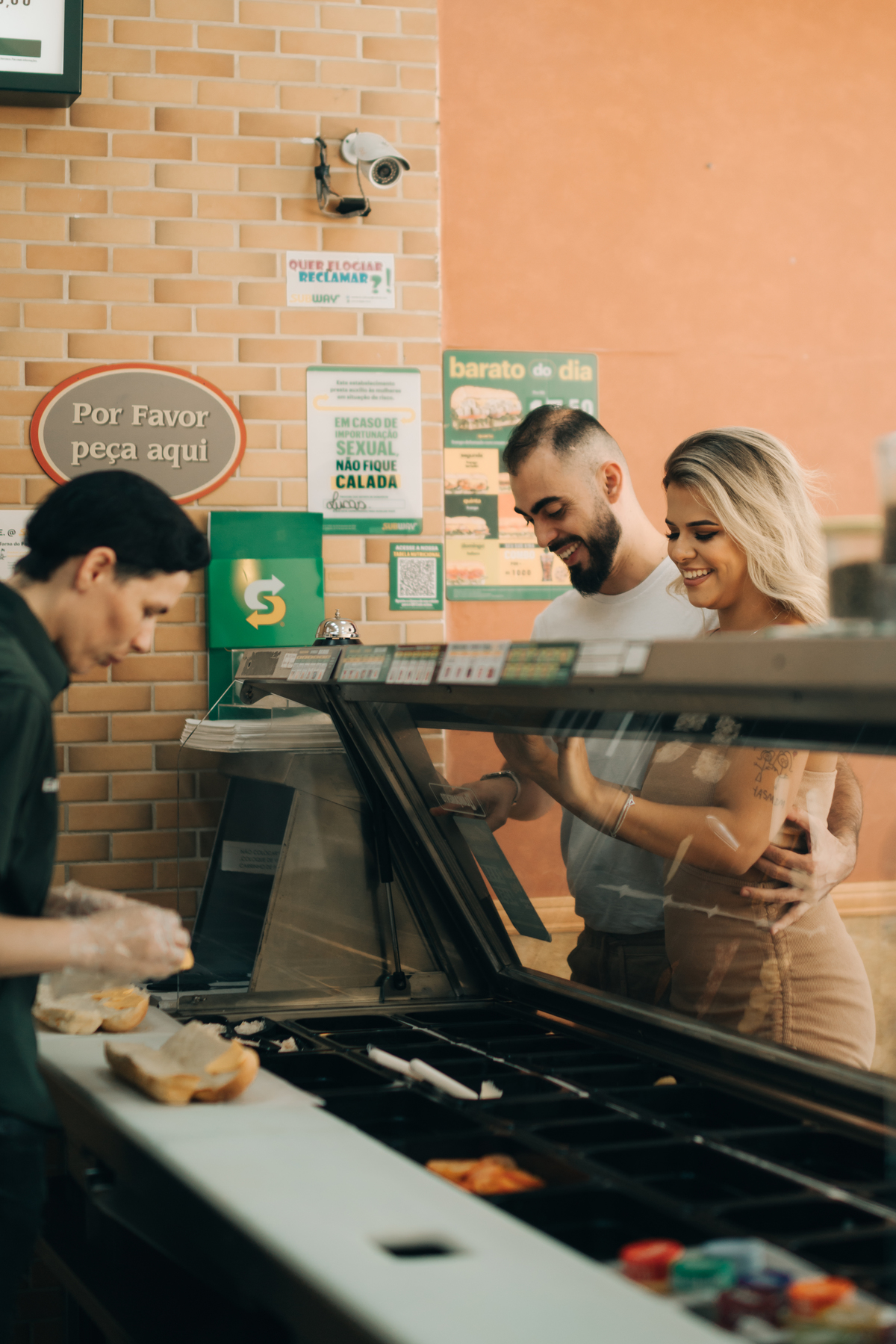 Ensaio de casal na Subway.