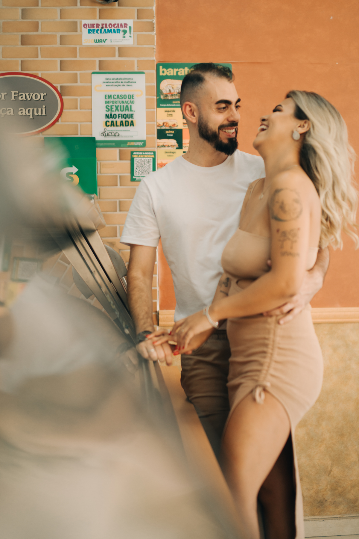 Ensaio de casal na Subway.