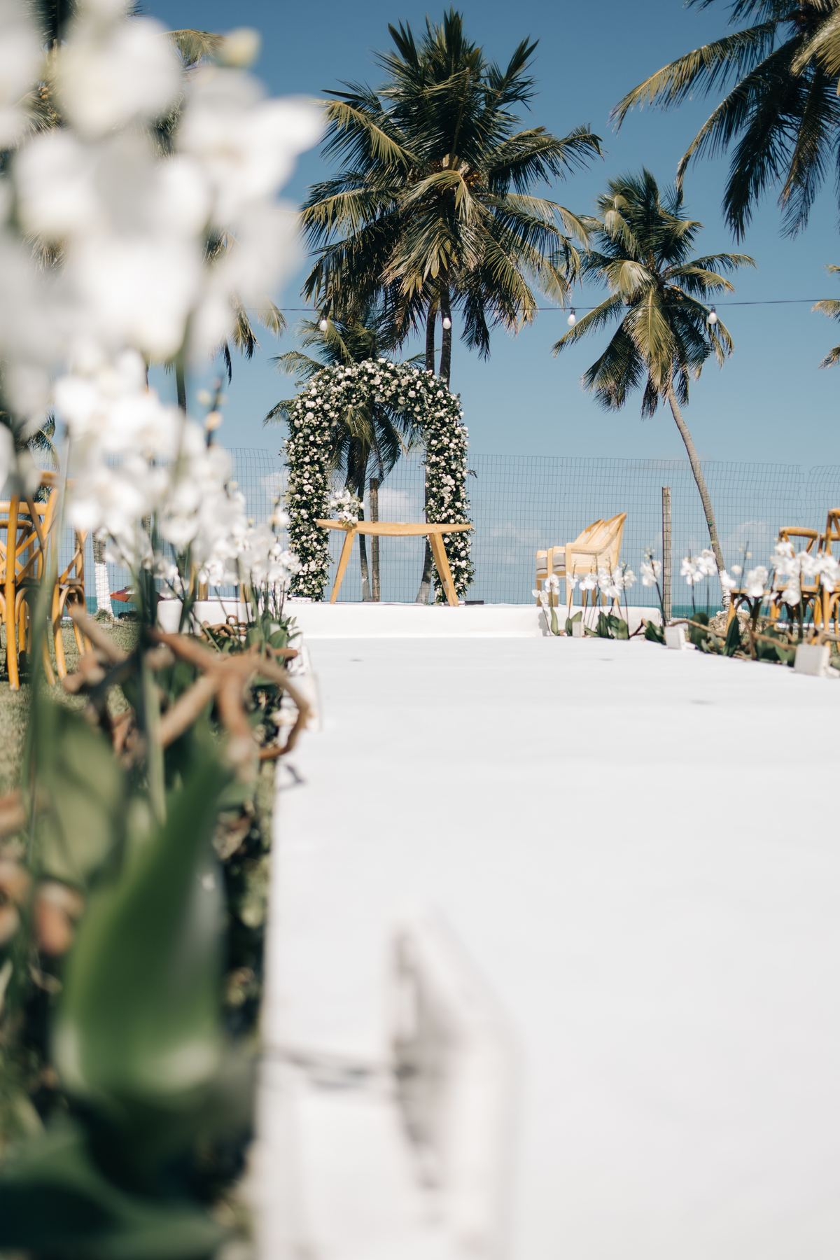 Decoração de casamento na praia.