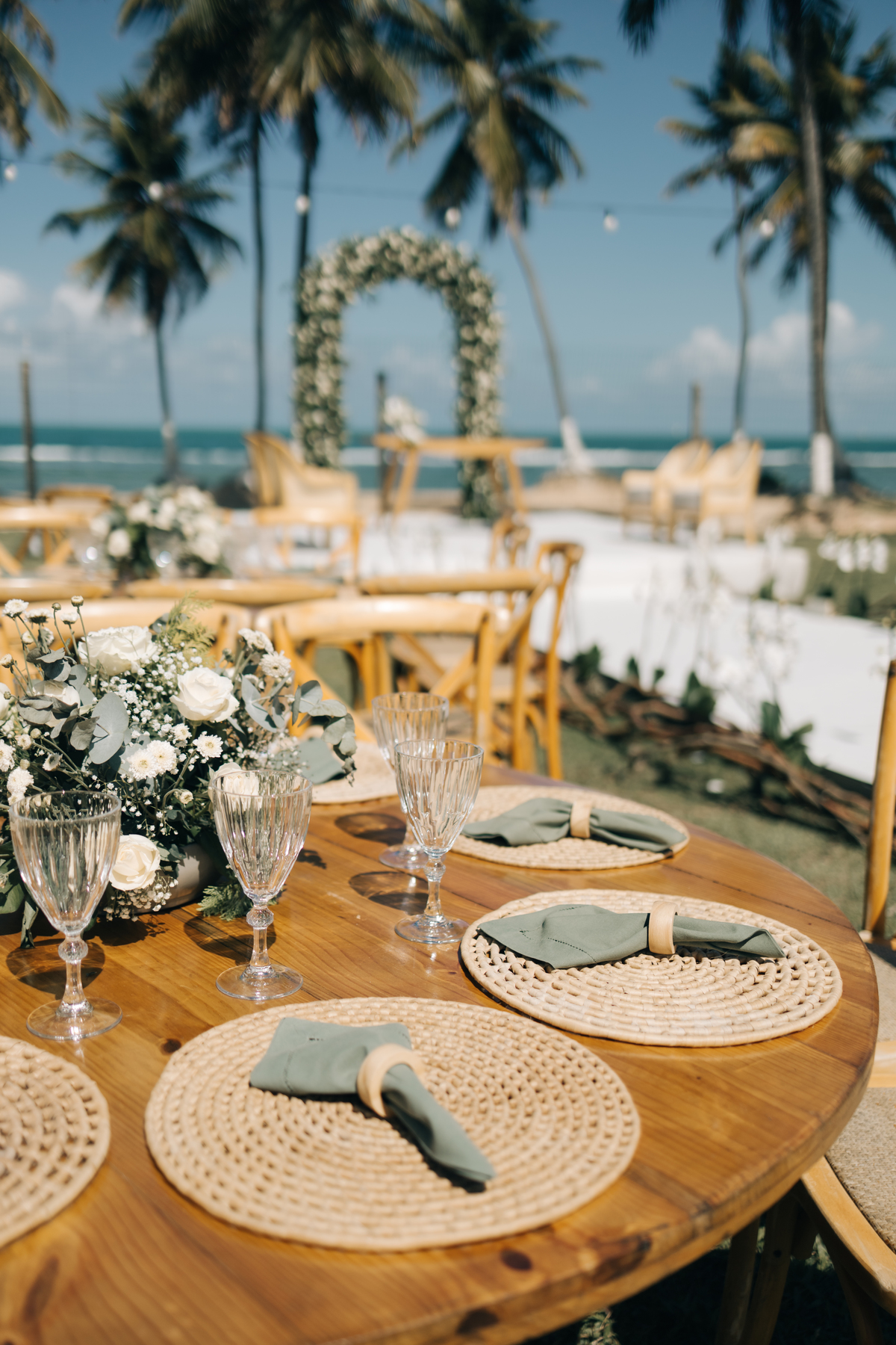 Decoração de casamento na praia.