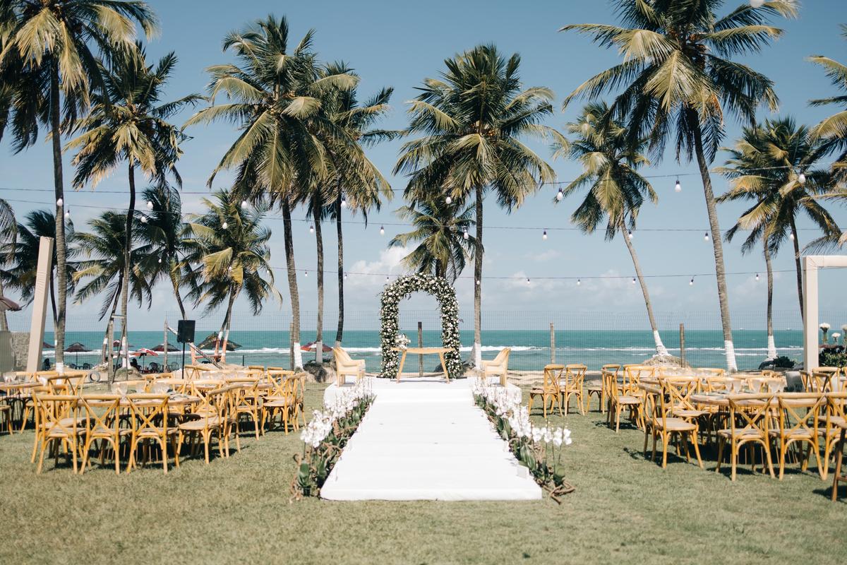 Decoração de casamento na praia.