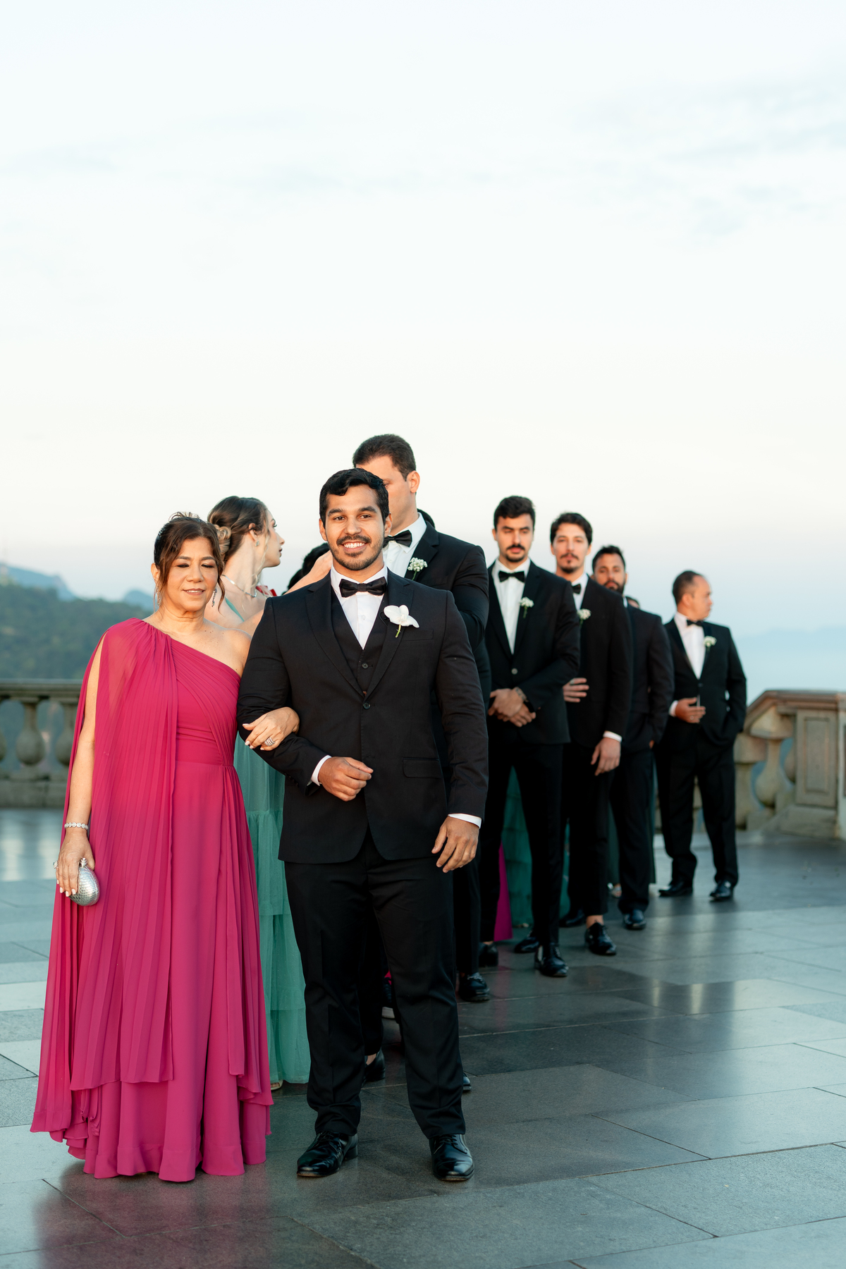 Padrinhos no cristo redentor.
