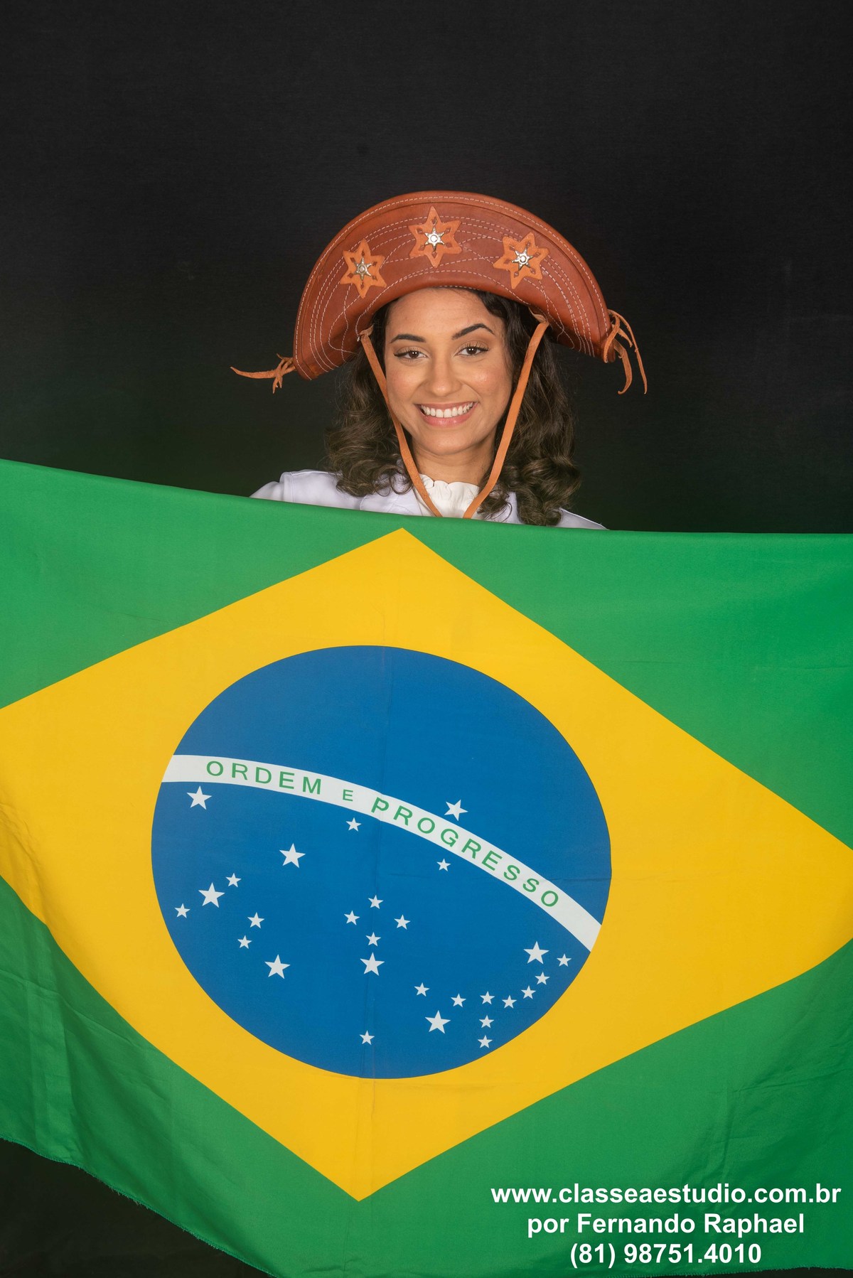 Estúdio fotográfico com beca.