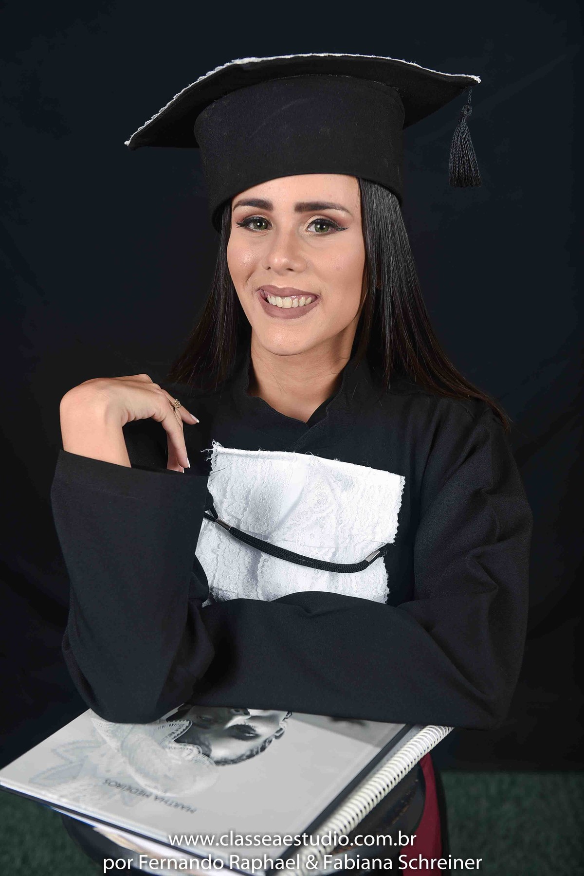 estúdio fotográfico com beca